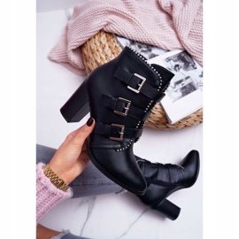 FJ1 Bottes À Talons Pour Femmes Avec Boucles Noir Finbas le noir 6