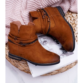 Vinceza Bottines en daim pour femmes Hidden Wedge Camel Mirley brun 5