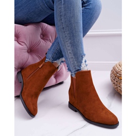BUGO Bottines Compensées Femme Daim Camel Tema brun 4