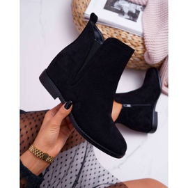 BUGO Bottines Femme sur un Compensé Daim Noir Tema le noir 5