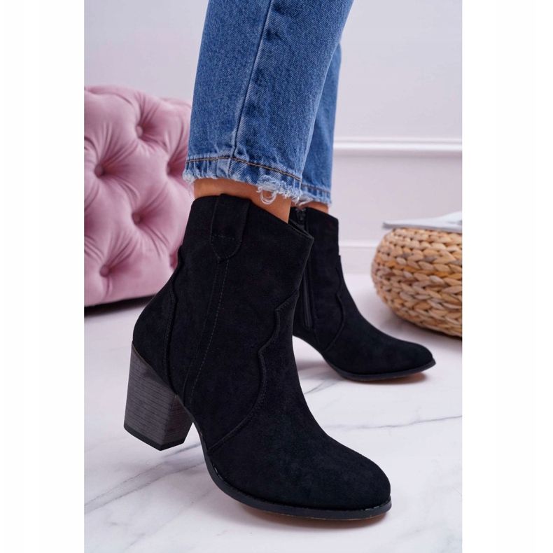 BUGO Bottines Femme à Talons Bottes Cowboy Nutriso Noires le noir 1