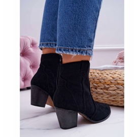 BUGO Bottines Femme à Talons Bottes Cowboy Nutriso Noires 2