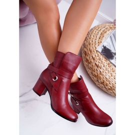 Boots Femme Cuir Slip-on Bordeaux 1820 Laura Messi rouge 2