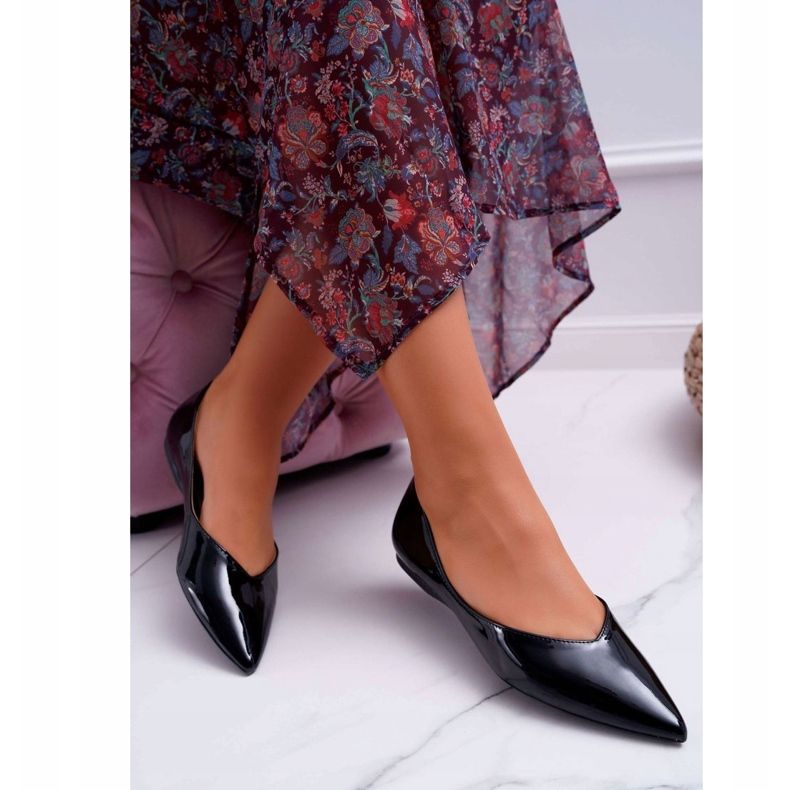 FRJEIN Ballerines Femme Laquées En Spitz Noir Tell Me le noir 1