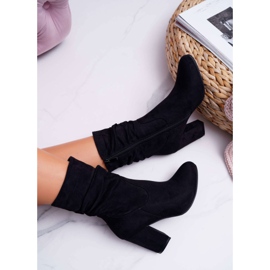 Bottines Femme Talon Haut Daim Noir S.Barski 36-14 le noir 4