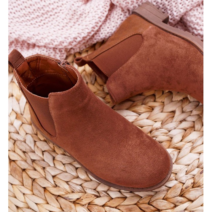 POPA Boots Enfant Talon Plat Camel Mergolo brun 1