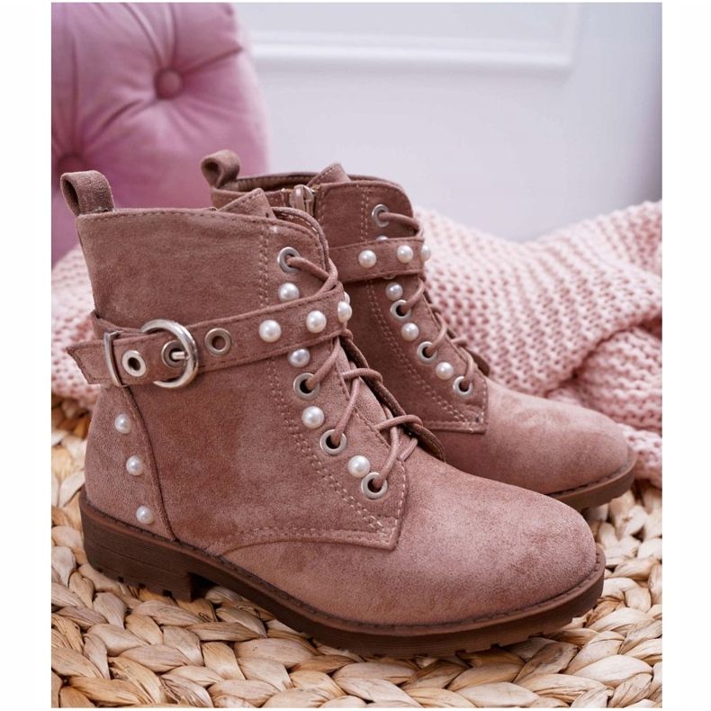 FP1 Boots enfant Pearls Khaki Nargos rose 2
