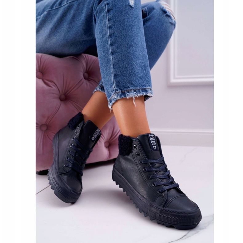 Baskets Femme Big Star High Warm Navy EE274147 bleu marin 2