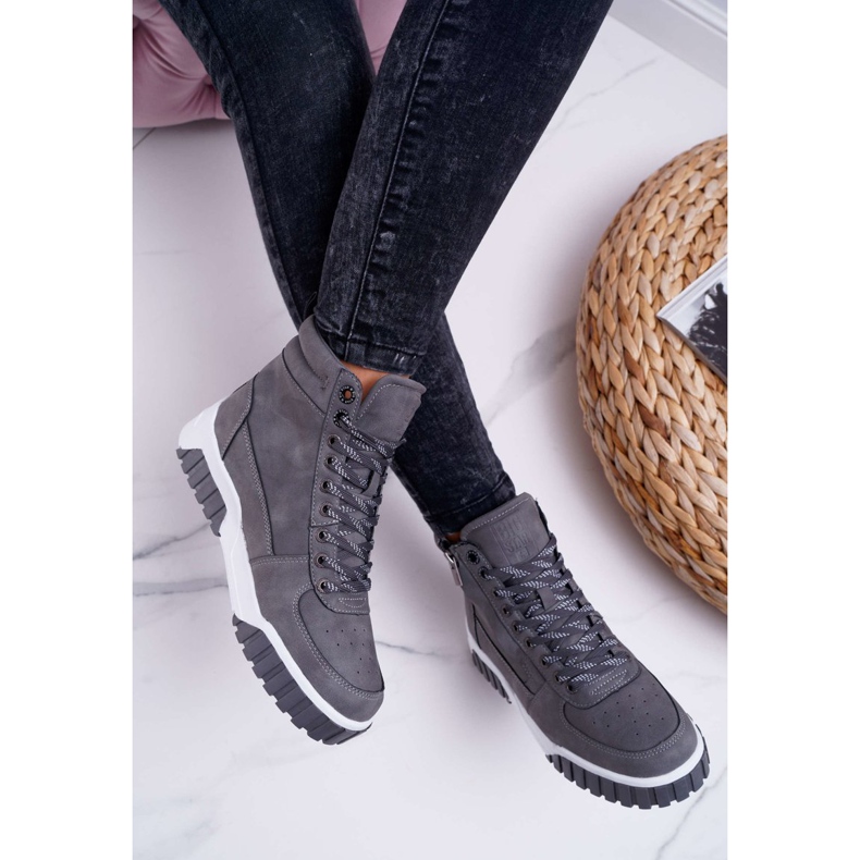 Chaussures de sport pour femmes Big Star High Gris EE274222 2