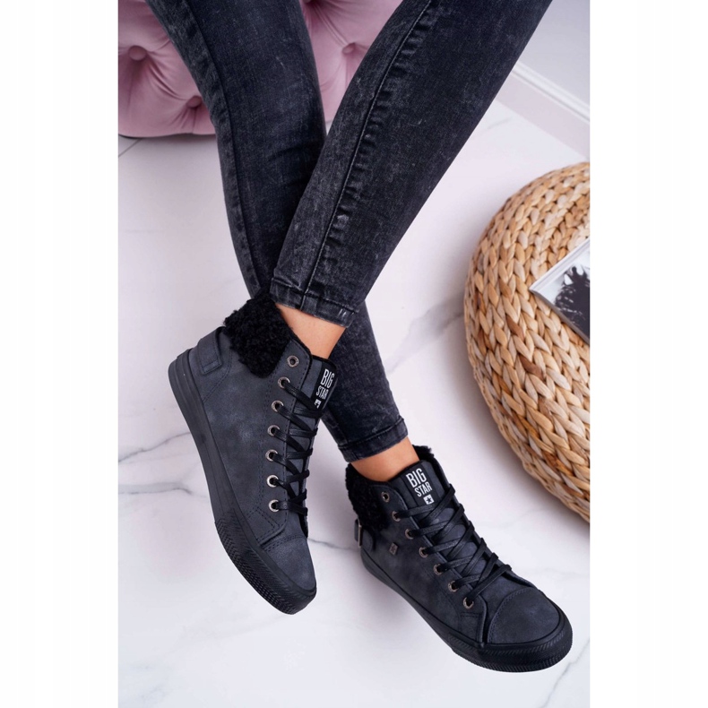 Baskets Femme Big Star High Warm Noir EE274080 le noir 2