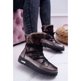 Vinceza Bottes De Neige Femme Avec Fourrure Gris Foncé Fereni 1
