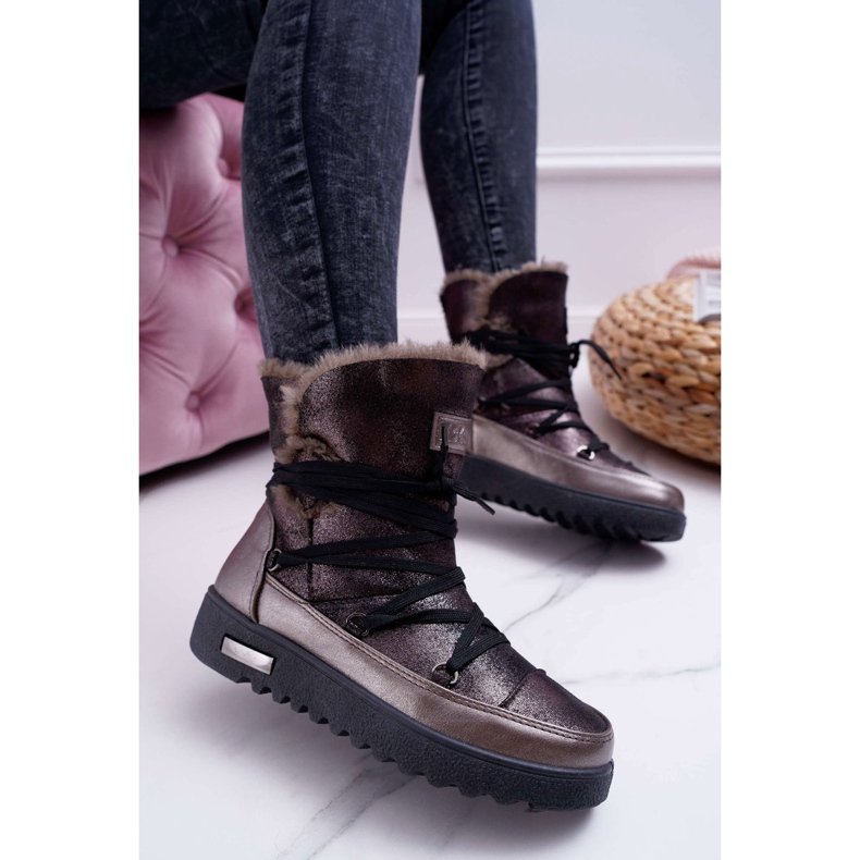 Vinceza Bottes De Neige Femme Avec Fourrure Gris Foncé Fereni 1