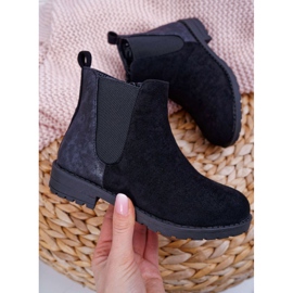 POPA Bottes noires à talons plats Mergolo pour jeunes le noir 1