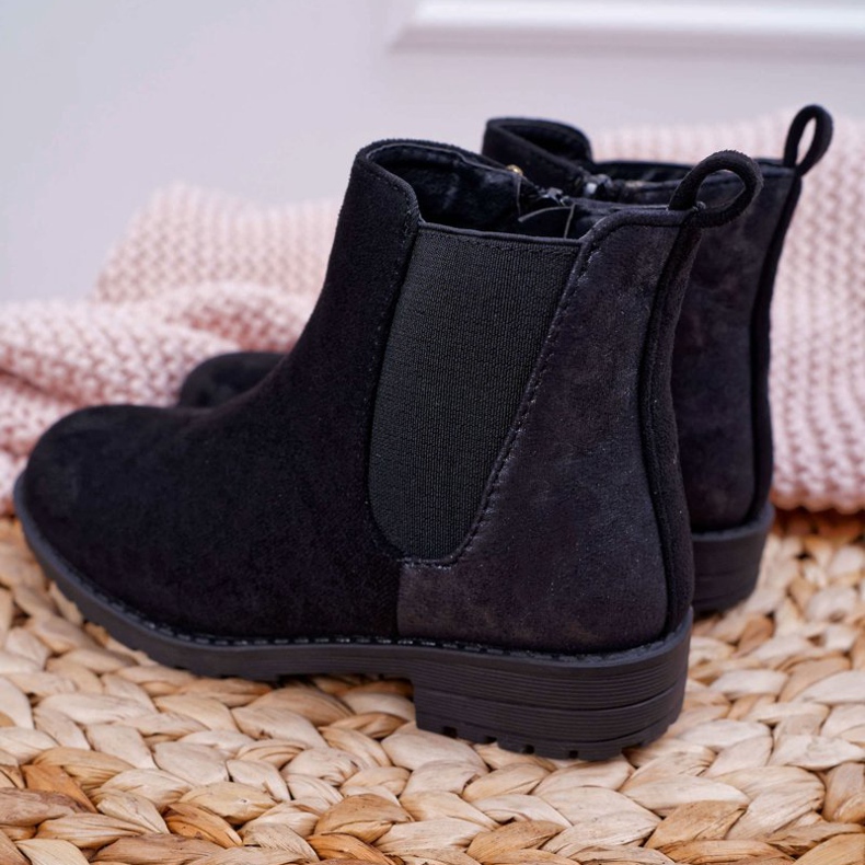 POPA Bottes noires à talons plats Mergolo pour jeunes 2