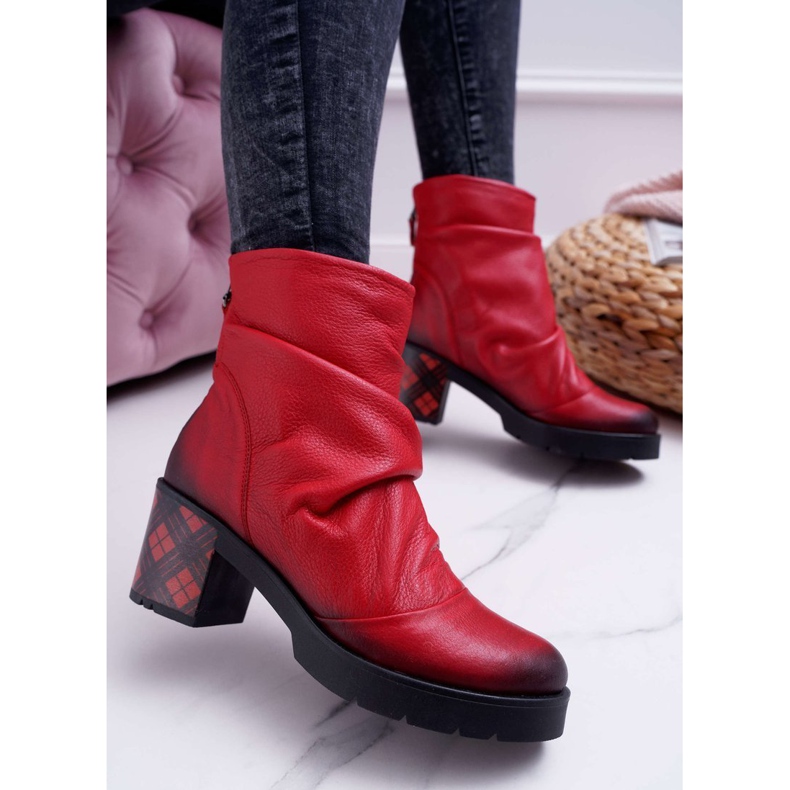 Bottes Maciejka en cuir pour femmes Rouge 04216-08 / 00-3 1 Bottes Maciejka en cuir pour femmes Rouge 04216-08 / 00-3 1