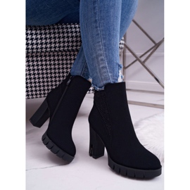 SEA Boots femme à talon haut et plateforme avec oxyde de zirconium Black Deren le noir 2