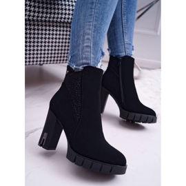 SEA Boots femme à talon haut et plateforme avec oxyde de zirconium Black Deren le noir 1