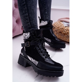SEA Bottes Hautes Femme Serpent Noir Nemtere le noir 1