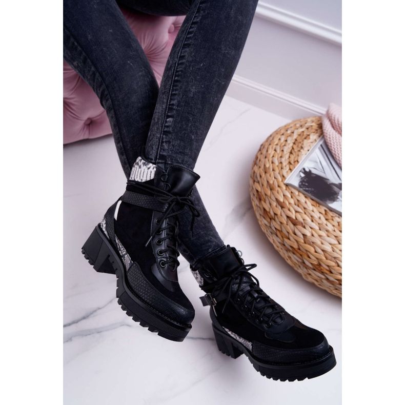 SEA Bottes Hautes Femme Serpent Noir Nemtere 2