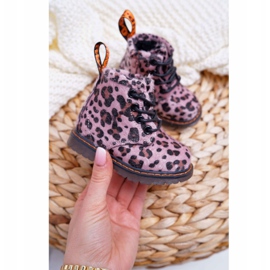 FRROCK Bottines pour enfants à fermeture éclair, imprimé léopard rose Lilo multicolore 2
