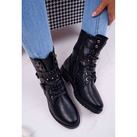 BUGO Bottes Pour Femmes Sur Un Talon Plat Noir Emenbar le noir 2