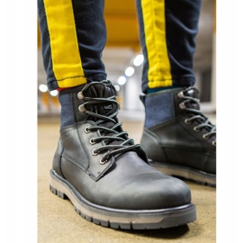 Bottes de randonnée pour hommes en cuir Big Star Noir EE174267 1