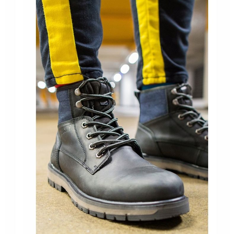 Bottes de randonnée pour hommes en cuir Big Star Noir EE174267 1