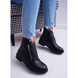 BUGO Bottines Femme Zippées Noir Juno 1