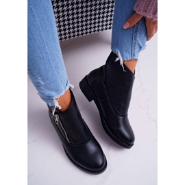 BUGO Bottines Femme Zippées Noir Juno le noir 2