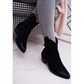 BUGO Bottes de cowboy pour femmes en daim noir Ferders 2