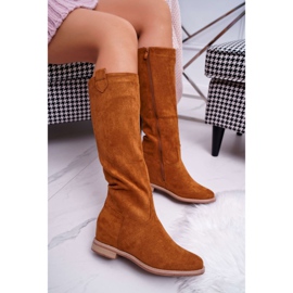 SEA Bottines Mi-mollet En Daim Femme Camel Temet brun 1