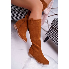 SEA Bottines Mi-mollet En Daim Femme Camel Temet brun 2