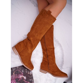SEA Bottines Mi-mollet En Daim Femme Camel Temet brun 4
