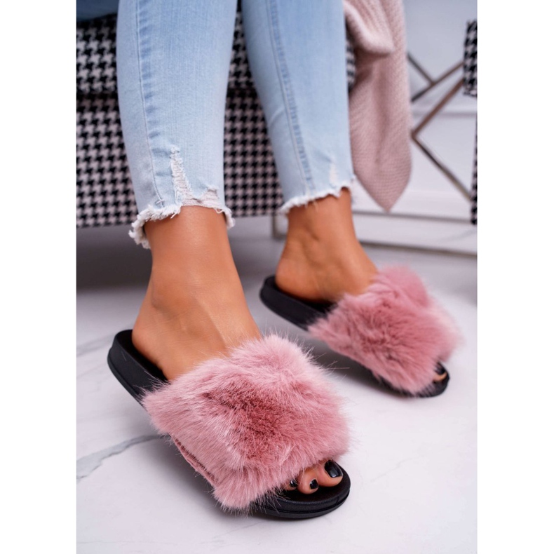 PS1 Chaussons Femme avec Fourrure Rose NiceFur 1 PS1 Chaussons Femme avec Fourrure Rose NiceFur 1