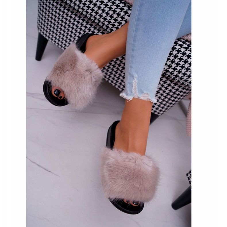 PS1 Chaussons Femme Beige avec Fourrure NiceFur 2 PS1 Chaussons Femme Beige avec Fourrure NiceFur 2