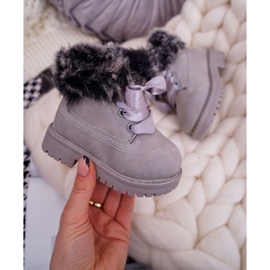 FRROCK Bottes Enfant Chauffées Avec Fourrure Grise Tesoro Trappers 1