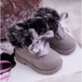 FRROCK Bottes Enfant Chauffées Avec Fourrure Grise Tesoro Trappers 2