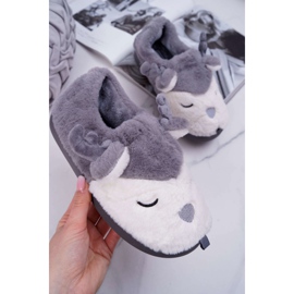 BUGO Chaussons Femme Avec Fourrure et Renne Gris Renne 2