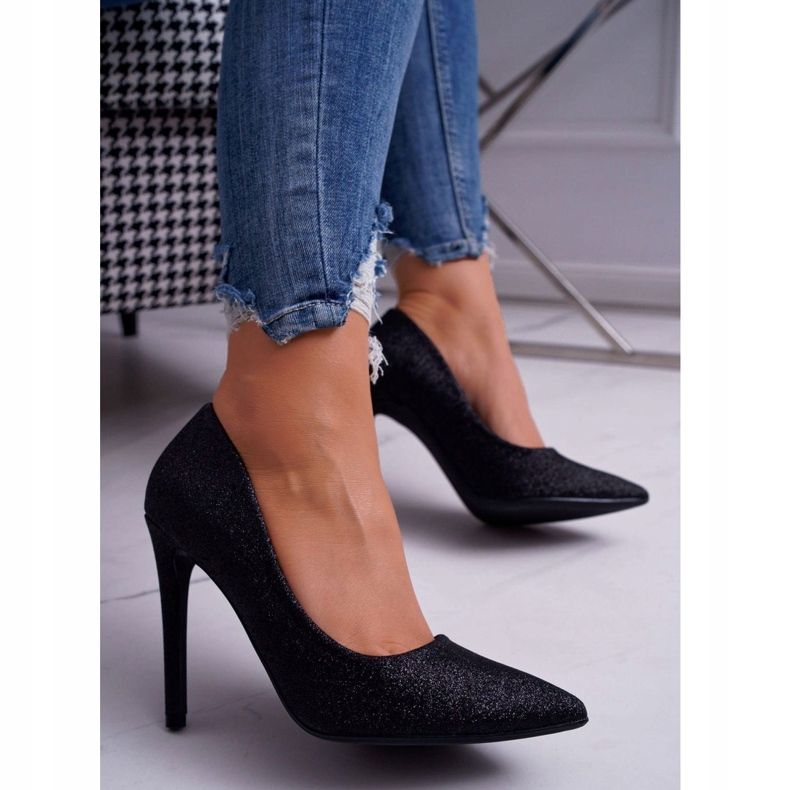 PS1 Escarpins femme Glitter Noir Vivien 1