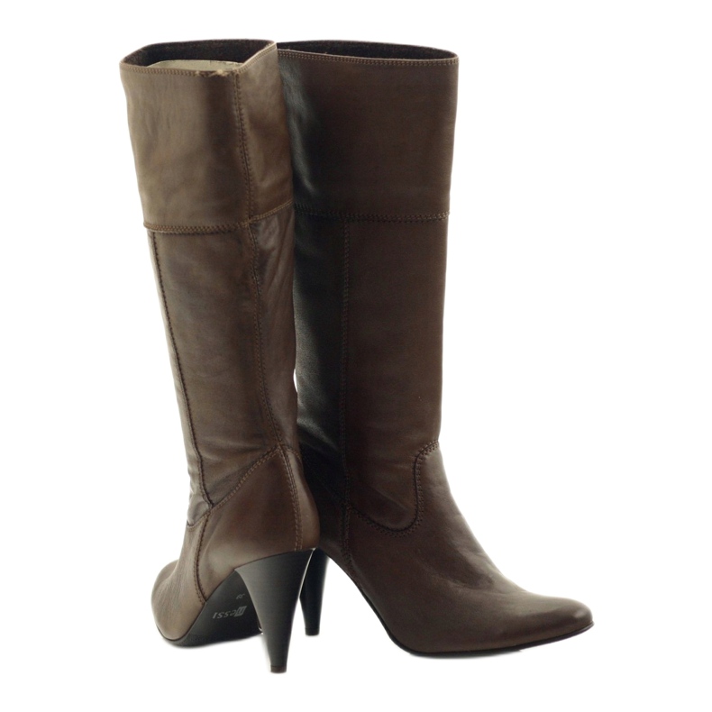 Nessi Bottes En Cuir Sur Un Talon Marron 20310 brun 3