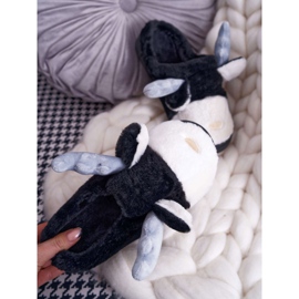 FRID Chaussons Femme Avec Fourrure Renne Noir Deff le noir 2