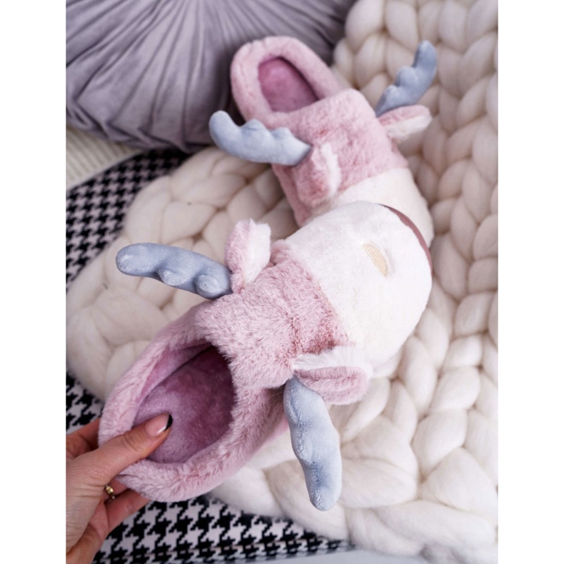 FRID Chaussons Femme Fourrure Et Renne Rose Deff 2 FRID Chaussons Femme Fourrure Et Renne Rose Deff 2