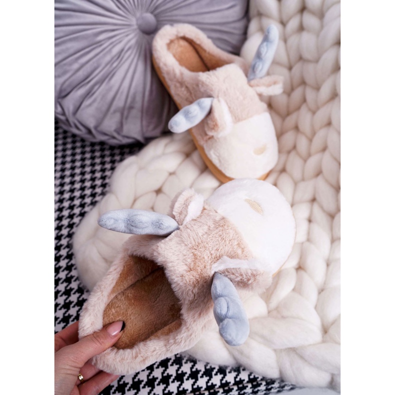 FRID Chaussons Femme Avec Fourrure Beige Renne Deff 2 FRID Chaussons Femme Avec Fourrure Beige Renne Deff 2