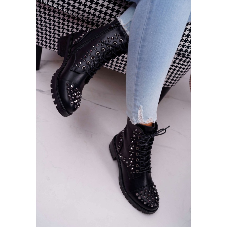 SEA Bottes Femme Workers Avec Strass Noir Gether le noir 2
