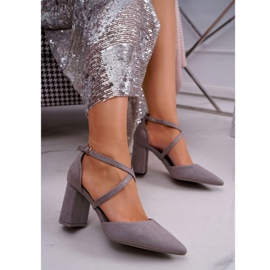 PS1 Escarpins à talons pour femmes en gris Spitz Future 1