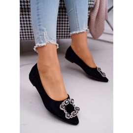 SEA Ballerines femme avec pierres Black Divine le noir 1