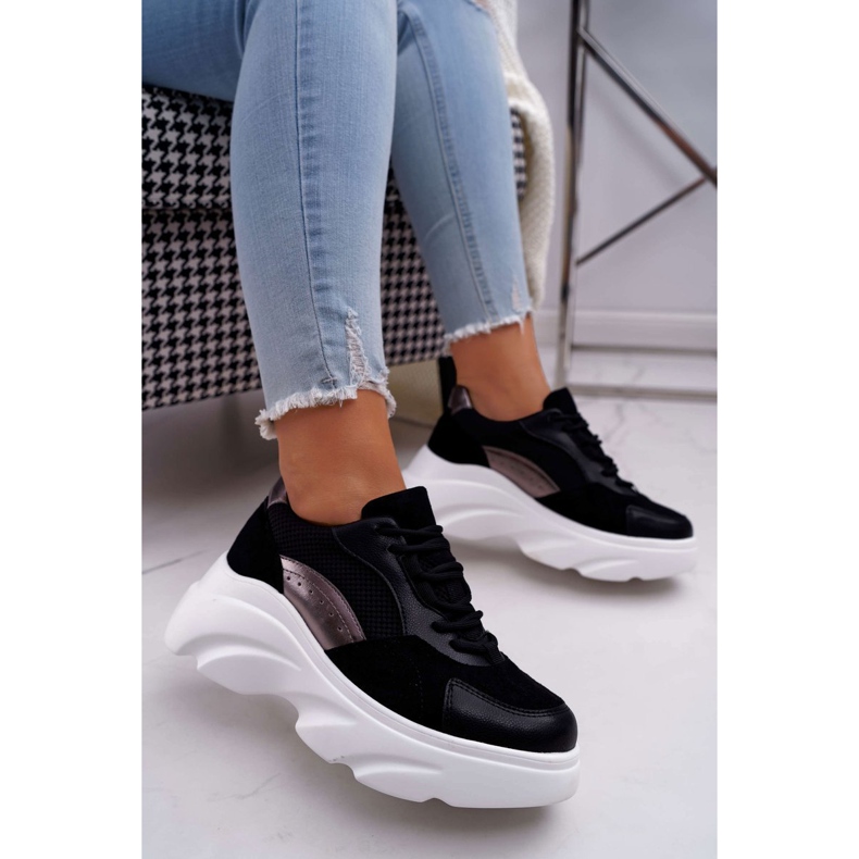 SEA Chaussures Sport Femme Semelle Épaisse Cardamon Noir 1