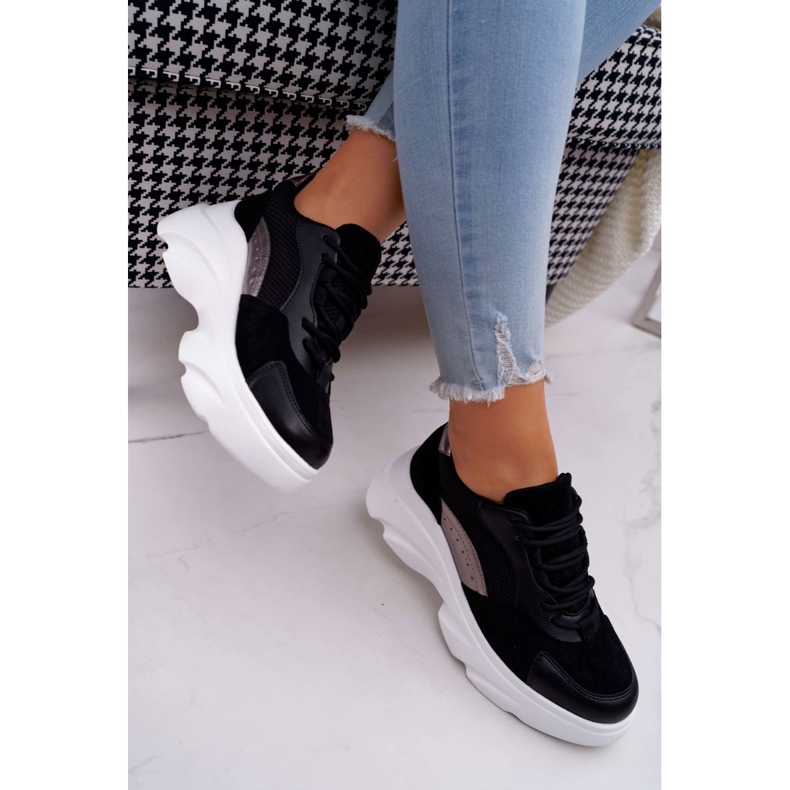 SEA Chaussures Sport Femme Semelle Épaisse Cardamon Noir 2