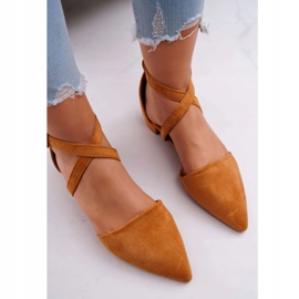 PS1 Ballerines en daim pour femmes Spitz Camel Vontare brun 5
