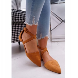 PS1 Ballerines en daim pour femmes Spitz Camel Vontare brun 6